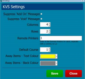 EPoS Software Kitchen Video System - Settings Menu