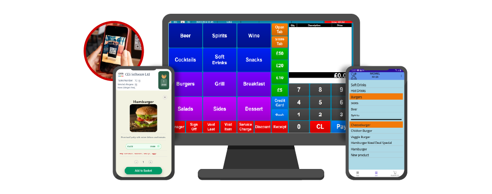 CES OrderSoft EPoS System displayed on Hardware
